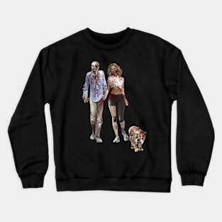 Zombies walking their Dog Crewneck Sweatshirt